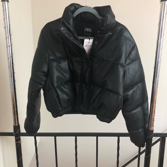 zara cropped puffer jacket